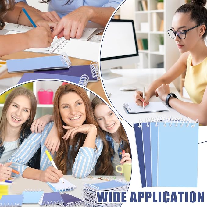 Epakh 24 Pcs Student Gift Bulk Pocket Spiral Notebook Memo Pads Mini Blank Pocket Notebooks 20 Sheets Per Notebook for School Classroom Home Office Nurses(Blue)
