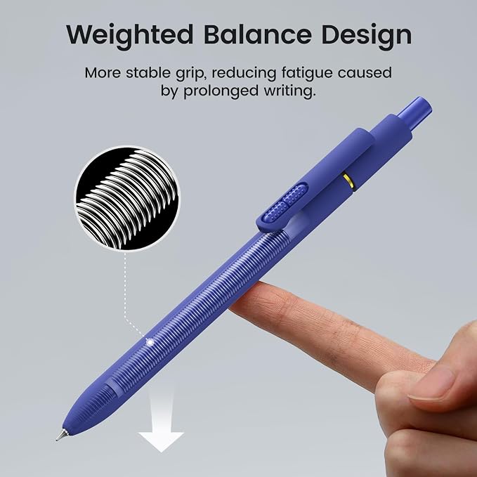 16 Pack Gel Pens, Black Ink Quick-Drying No Smudge with Fidget | 0.7mm Fine Point, Smooth Writing, Long-Lasting Ink, Stress Relief Pens for Journaling, School Office, Gift for Women Men