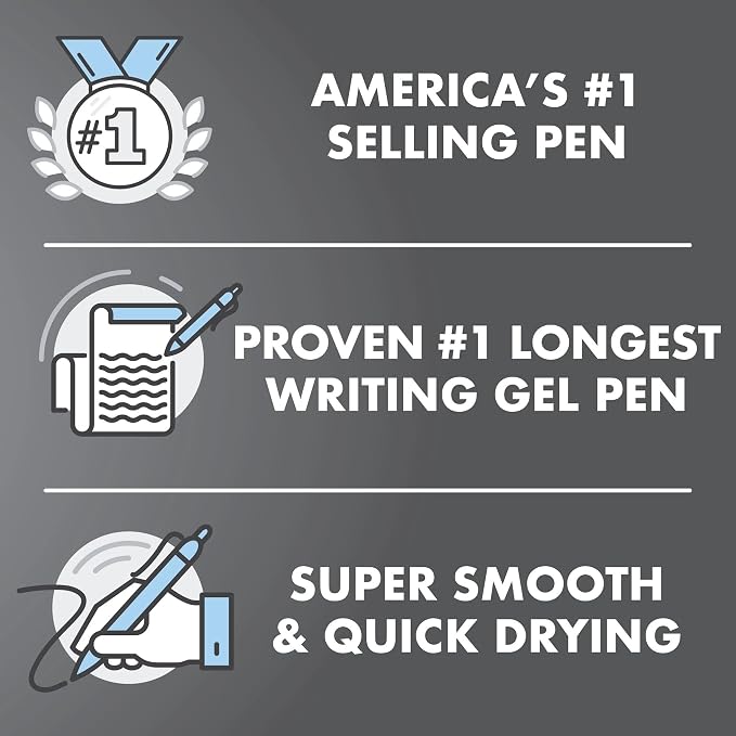 Pilot G2 Premium Refillable & Retractable Rolling Ball Gel Pens, Bold Point, Bold Gel Pens, 1.0mm, Black Ink, 12-Pack