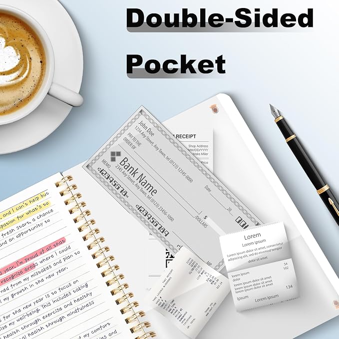 4 PCS Spiral Notebook, Spiral Journal Notebook, Notebooks for Work, Note Taking, School, Small Notebooks with Strap, Cute Notebooks for Women (Black)
