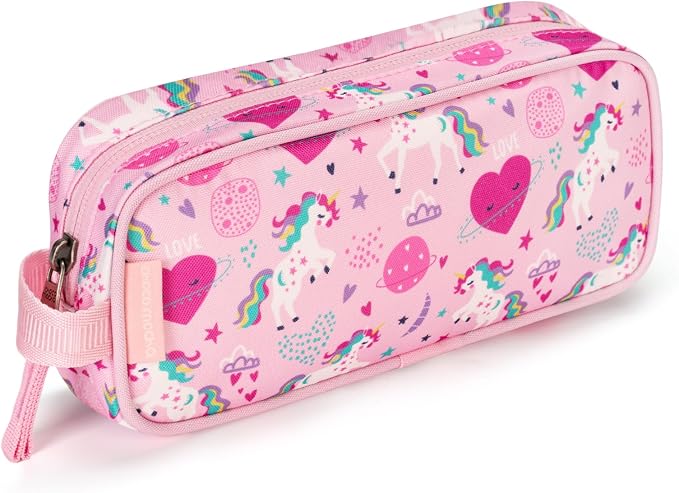 Choco Mocha Boys Pencil Pouch for Kids, Soft Zipper Pencil Case for Boys Toddler, Kids Pencil Case for School Space Pencil Bag, Black