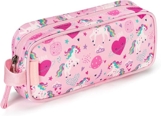 Choco Mocha Boys Pencil Pouch for Kids, Soft Zipper Pencil Case for Boys Toddler, Kids Pencil Case for School Space Pencil Bag, Black