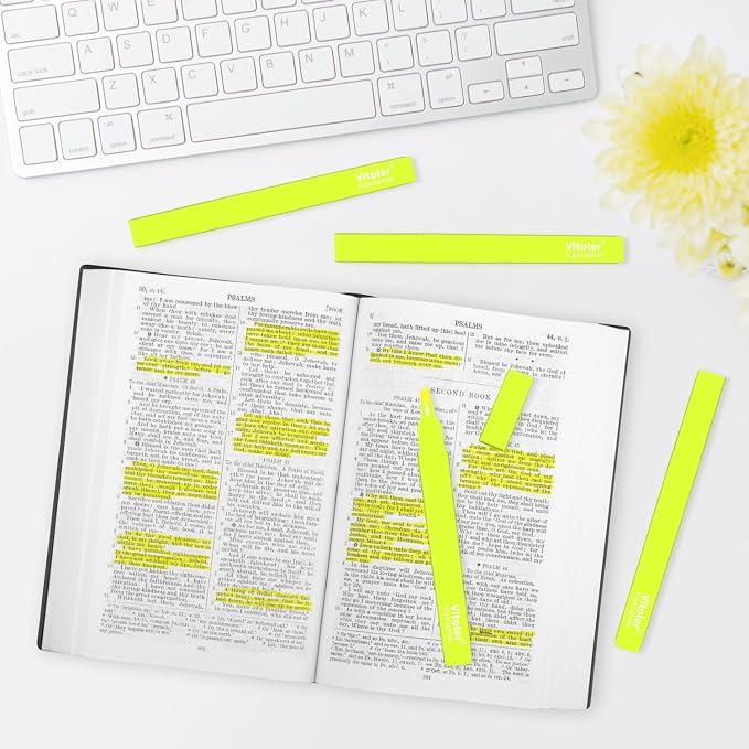 Vitoler Yellow Highlighters,Bright Color Dry Fast,Chisel Tip,10Pcs | Dry Fast,long lasting high quality for bible study,books,journal,writing,school office