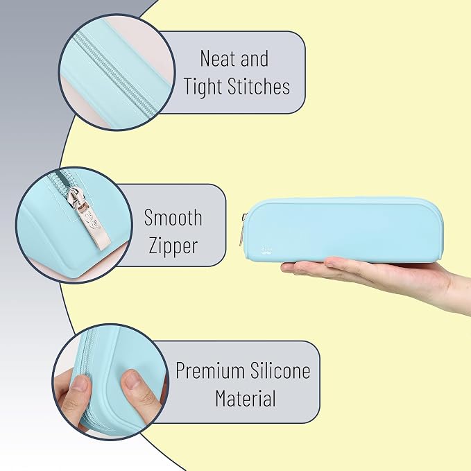 Mr. Pen- Silicone Pencil Case, Aesthetic Pencil Bag for Women, Makeup Pouch | Multifunctional Pouch for Stationery, Cosmetics and Electrical Goods Storage