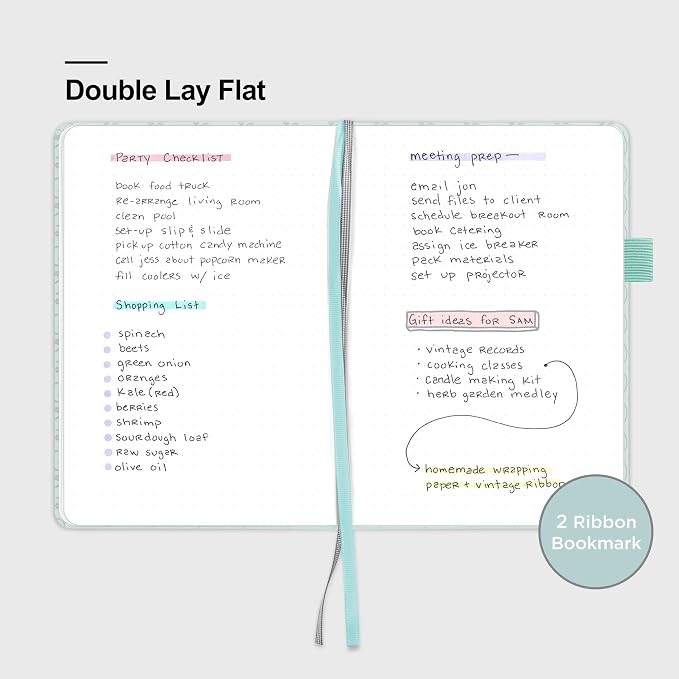 &And Per Se Dotted Journal Notebook, A5 Hardcover Aesthetic Dotted Notebook – 160 Pages 100gsm Thick Dot Grid Paper, 3 Sticker Sheets – Gift-Ready Journaling Kit for Women (Light Blue)