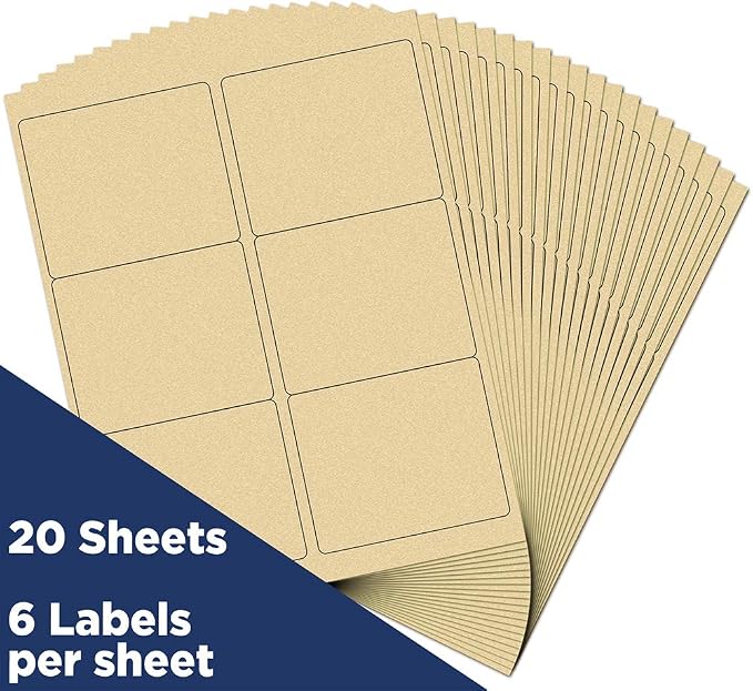 JAM PAPER Shipping Address Labels - Large - 3 1/3 x 4 - Metallic Gold - 120/Pack