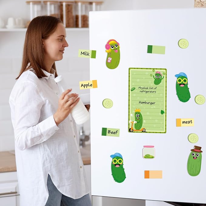B1ykin Sticky Notes Set - 550 Sheets Memo Writing Pad New Pickles Design | Self-Stick Notes Pages, Teacher Appreciation Gift, School Office Supplies, Just A Girl Who Loves Pickles Design