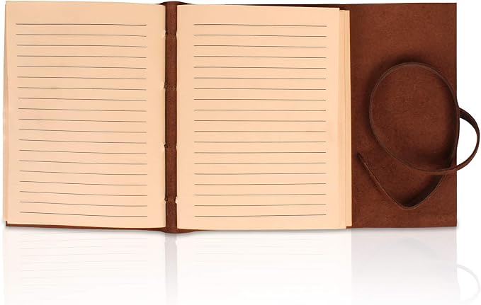 moonster Leather Journal Lined Notebook - Embossed Tree of Life, 8 x 6 Inches Diary, Leather bound Journal for Women - 400 Pages College Ruled Paper - Inspirational Gifts Leather Notebook