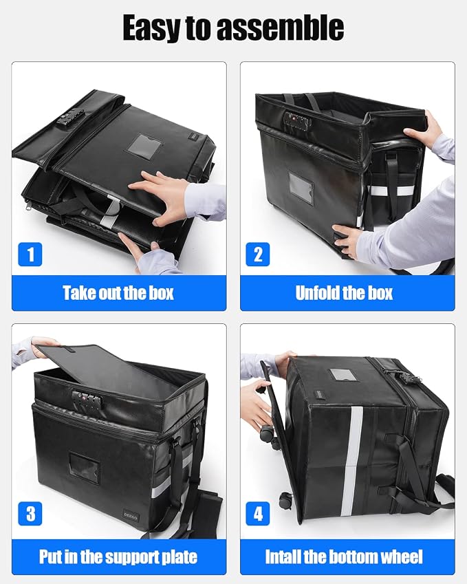 DEEGO 3 Layer Rolling File Box, Fireproof Document Box with Wheels | Multi-Layer Water-Resistant File Organizer Portable file Cabinet for Home Office for Hanging Letter/Legal Folder