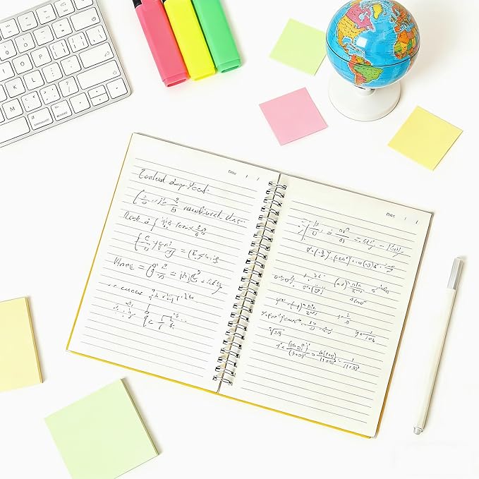 Small Spiral Notebooks 3.5 x 5.5 in College Ruled, Mini Spiral Notebook | Waterproof 80 Sheets/160 Pages, Pocket Notebook with 120 Pcs Sticky Index Tabs for Home Office College School