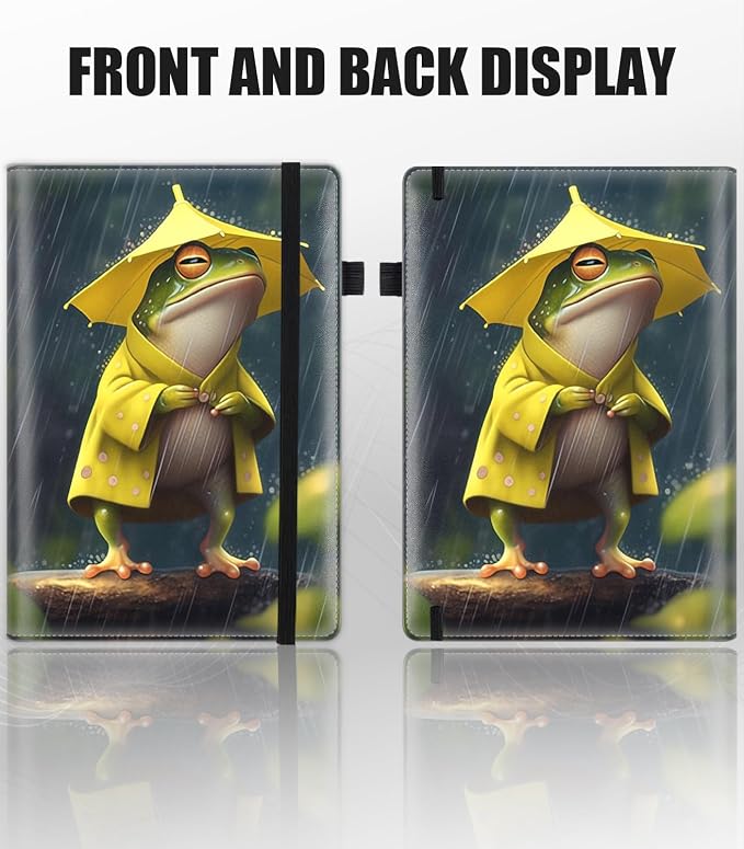 Hardcover Executive Notebooks, A5 PU Leather Lined Journal Notebook, 200 Pages Thick Paper Subject Notebooks for School,Work,Home Writing Business Notebook, Diary Book ， Frog