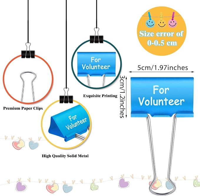 Tenare 6 Pack 2 Inch Teacher Binder Clips, Classroom Paper Organizer | Includes To Be Graded, Make Copies, Graded, Send Home, For Volunteer and To Be Filed for Classroom Management Paper Sorting