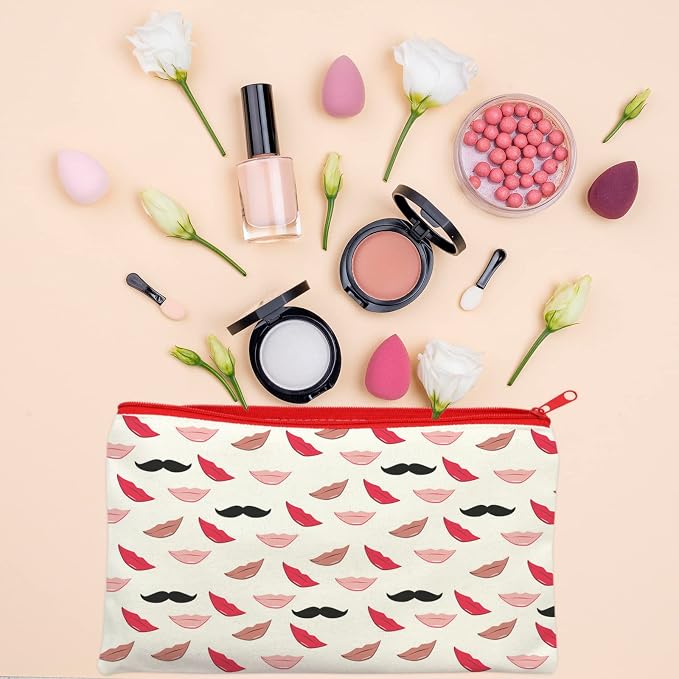 ZeeDix Canvas Zipper Pouch Bulk – 8.3 x 5 Inches Cotton Canvas Pouches with Zipper, Canvas Pencil Pouch, Makeup Bags Bulk for Travel Cosmetic Toiletry, Multipurpose Zipper Pouch for DIY Craft Storage
