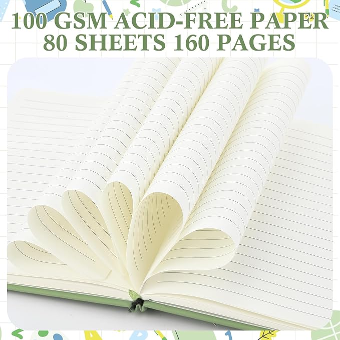 Laumoi 14 Pack Hardcover Journal Notebooks Bulk A5/A4/B5 Journaling Notebook Wide Ruled PU Leather Ruled Lined Journals with Pen Holder for School Business Work Writing (Sage Green,A5)