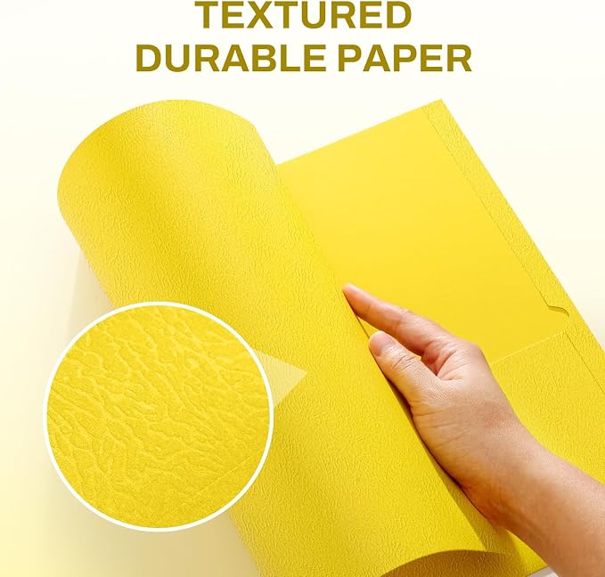 SUNEE Folders with Pockets(25 Pack, Yellow), 2 Pocket Folders Fit Letter Size Paper, Paper File Folder for School Office Home Business