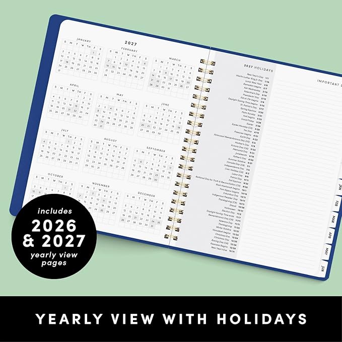 PAPERAGE Academic Planner, Weekly & Monthly Planner & Calendar, 12-Months, July 2026 - June 2027, (9.5" x 11"), School & Student Planning Agenda with Tabs, Bonus Pages & Inner Pocket, Raspberry