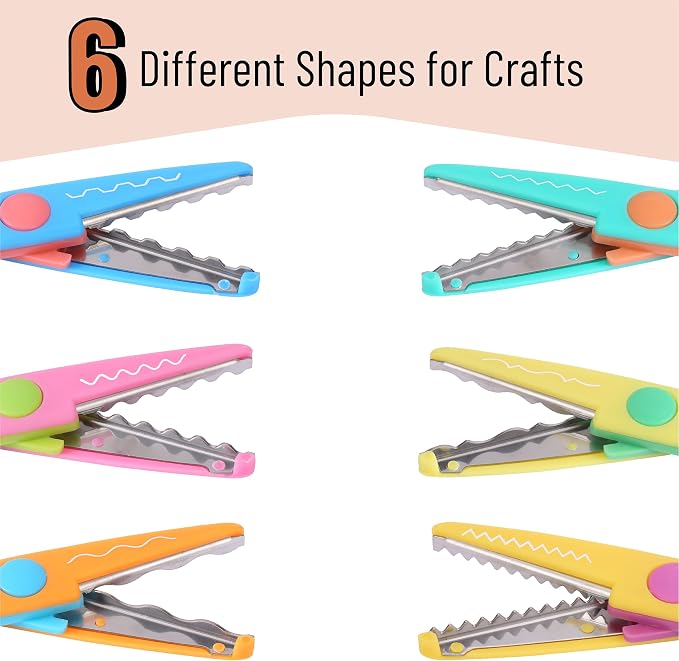 Mr. Pen- Craft Scissors Decorative Edge, 6 Pack, Pastel Colors | Zig Zag Scissors for Crafting, Scrapbooking, Fancy, Pattern, Design