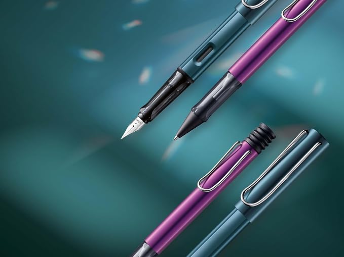 LAMY AL-star black purple - Fountain Pen with ergonomic grip & polished steel nib in size EF - lightweight aluminum body - including LAMY T 10 blue cartridge - Right-Handed