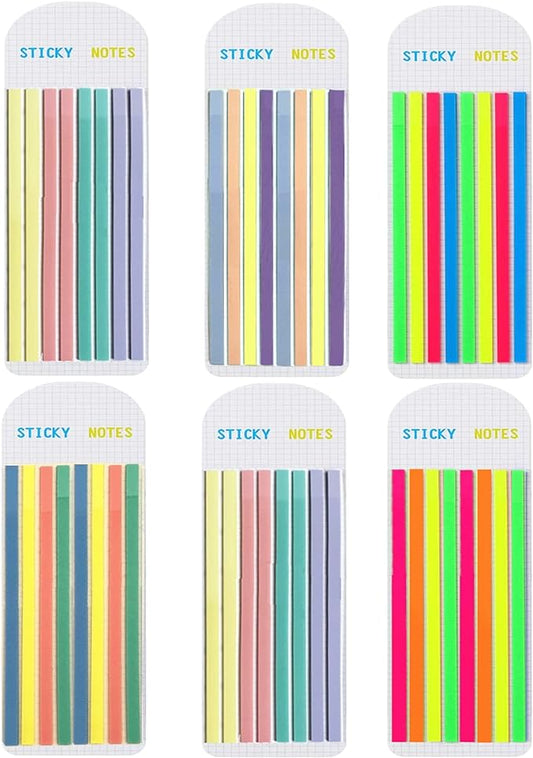 Potanro 960Pcs Highlighter Tape Translucent Sticky Long Tabs, | 6 Sheet Clear Sticky Notes Tabs, Highlighting Strips Index Tab for Annotating Books Bible Study Supplies,Teachers