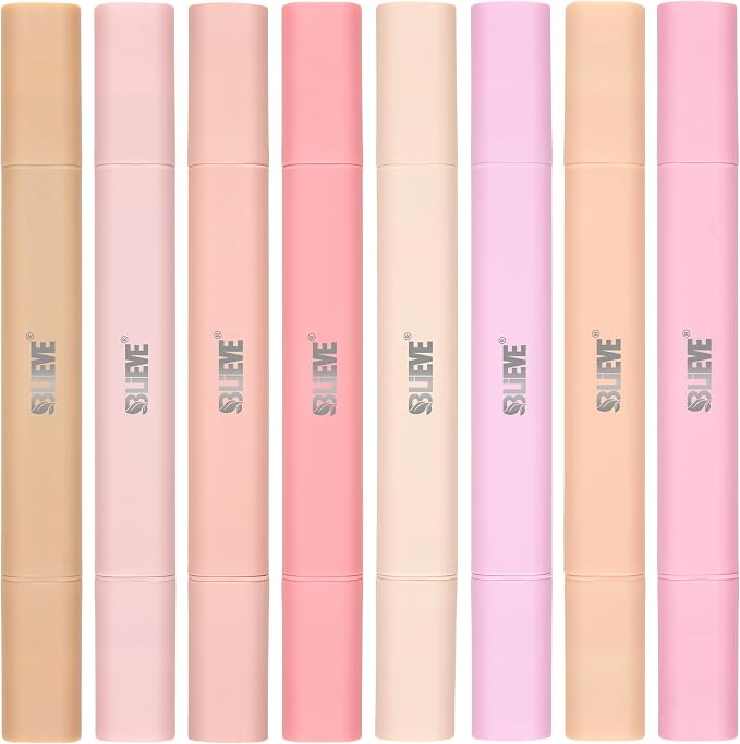 BLIEVE Bible Highlighters No Bleed Through, Pastel Colors, Dual Tip, 8 Pack | Aesthetic Cute Highlighters, Chisel Tip & Fine Point For Bible & Journaling, Back To School Supplies