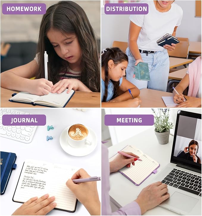 3 Pack Pocket Journaling Notebooks, A6 Small Notebook Total 360 Pages Journaling Notebooks For Note Taking Journals For Writing Mini Note Pads With Pen Holder 100 GSM Thick Paper(3 Purple)