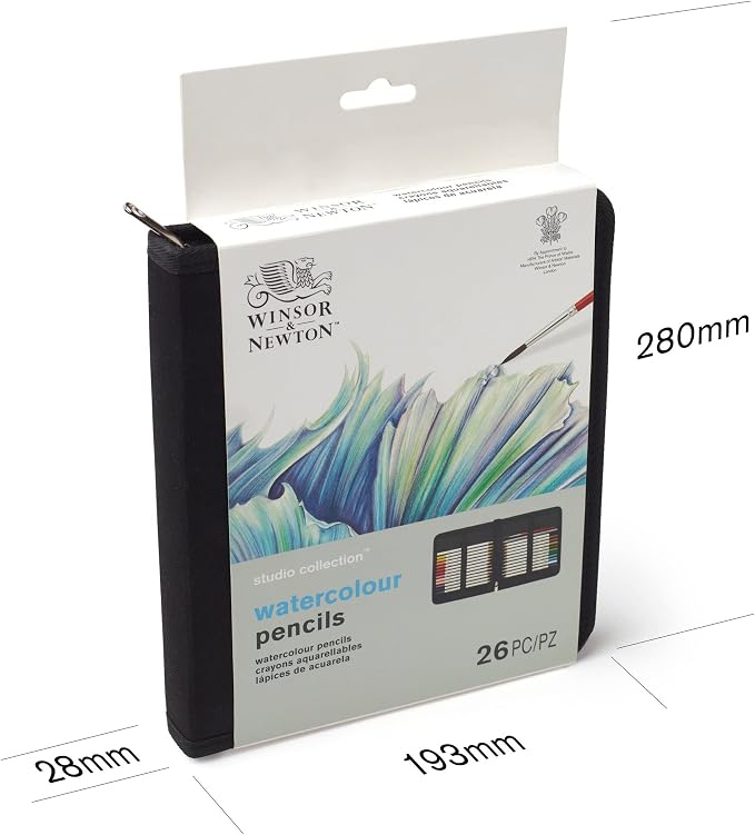 Winsor & Newton Studio Collection Artist Pencils, Watercolor Pencil Wallet, Set of 26