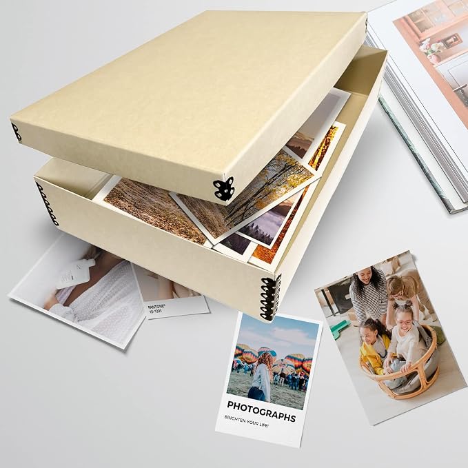 Lineco Museum Archival Storage Box, Drop Front, 11.75x17.75x3.75 in, Tan | Acid-Free with Metal Edge, Preserves Picture Longevity, Organize Photos, Newspapers, Prints, Documents, Crafts, DIY