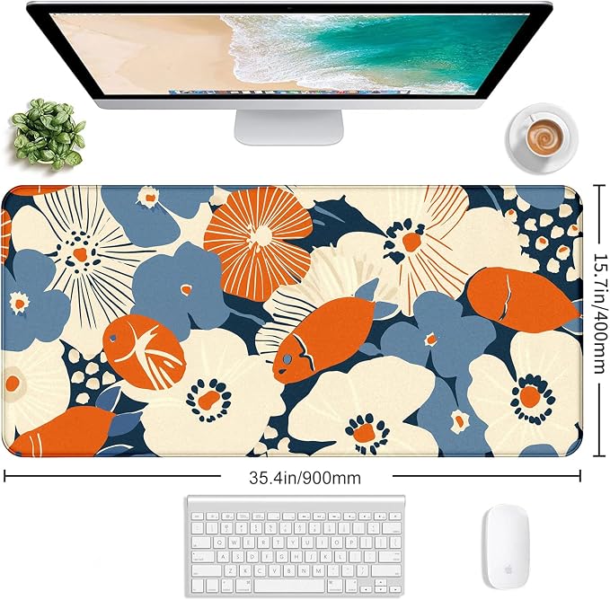 Ladies' Office Desk Cute Petal Keyboard Accessories Game Extended Mouse Pad | Large Extended Mouse Pad; Full Desk Coverage; Waterproof Coating; Stable Anti-Slide Base For Gaming, Office, Study Daily Use