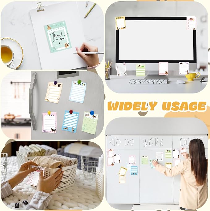 Chiisong 12 Pcs German Shepherd Sticky Notes 3x4 Inches Dog Notepad to Do List Kawaii Dog Lover Gifts for Women Office Supplies Sticky Notes Home Christmas Office Decor