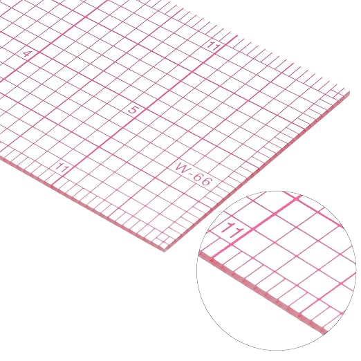 Clear Sewing Ruler, 2 Pcs 2 × 12 Inch Plastic Grid Transparent Ruler with Sandwich Scale Straight Measuring Tool for Pattern Grading Making Quilting DIY Crafts Clothes Design