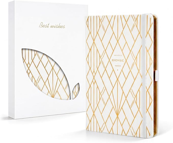 Comix Aesthetic Lined Journal, 192 Pages, 100GSM Paper, White Leather Journal, 5.5" x 8.3", A5 Hardcover Journaling Notebook for Writing & Notes-taking, Fits for Office, Home, Work