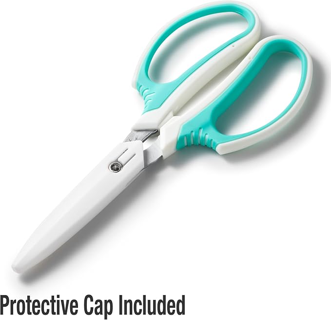 Beaditive Multipurpose Craft Scissors - High-Leverage with Sharp Carbon Steel Blades - Ergonomic Sewing Scissors for Heavy Duty Projects - Office, Scrapbook, Leather Scissors