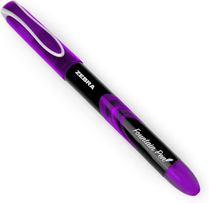 Zebra Fuente - Disposable Fountain Pen - Purple Ink - Pack of 6