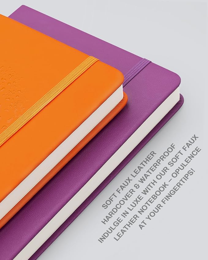 Dynta Hardcover Journal Notebooks, 7Packs A5 Lined Journals Bulk for Writing 200 Pages/100Sheets, 8.4 x 5.8 inch, 7 Colors Classic Ruled Notebook for Work/Travel/College/Note Taking