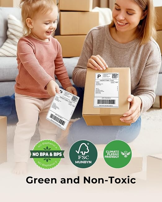 MUNBYN 4"x6" Thermal Printer Label, Shipping Labels, 220 Sheets/Roll | Compatible with Rollo, Jadens, Nelko, DYMO 4XL 1744907,1755120, No BPA and BPS, Print Clear and Sharp, Strong Adhesive