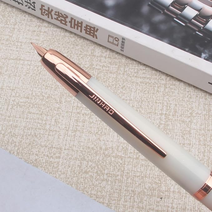 JINHAO 20 Pink Red Gold Clip Press Fountain Pen Retractable Nib Ink Pen with Converter Stationery School Supplies