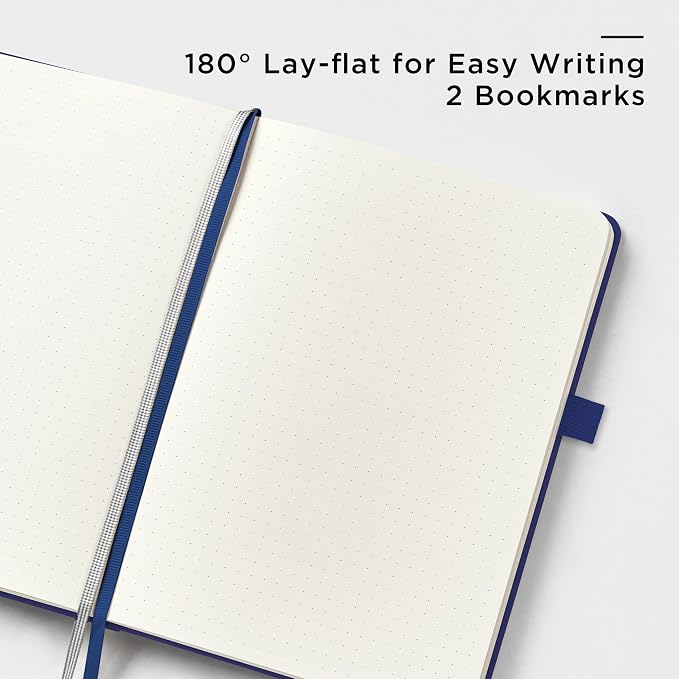 &And Per Se Dotted Journal – A5 Hardcover, Dot Grid Notebook for Planning & Journaling, 160 Pages 100gsm Paper, Stickers - 5.7'' x 8'' (Royal Blue)