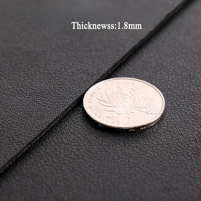 Leather Table Cover, Reversible Double-Sided, 1.8mm Thick, 24x60 Inch, Protector for Rectangular Tables, Waterproof & Oil Resistant for Dining Table, Office Desk, Dresser(Black+Black)