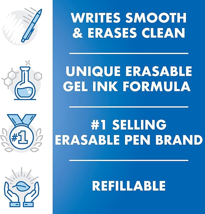 Pilot FriXion Clicker Erasable, Refillable & Retractable Gel Ink Pens Extra Fine Point 0.5mm, Erasable Pens, Multicolor Inks, 7-Pack