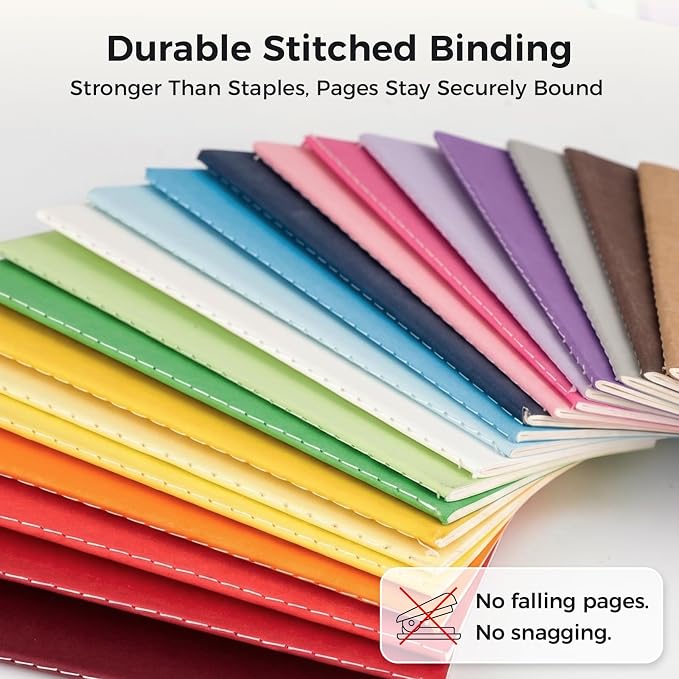 Koogel 40PCS Pocket Notebooks, Mini Blank Notebooks 3.5 x 5.5 Inch Notepads Journals 20 Colors for Students School Supplies Office