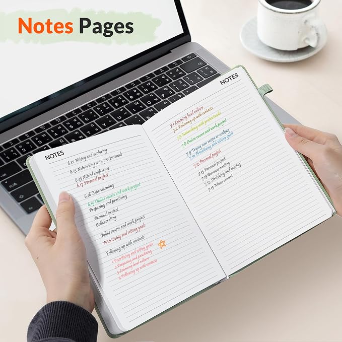 SUNEE 2026-2027 Weekly & Monthly Hardcover Planner 5.5" x 8.3" - 12 Month (July 2026 - June 2027), Small Academic Year Calendar Planner, Pocket, Notes, 100 GSM Paper, Sage Green