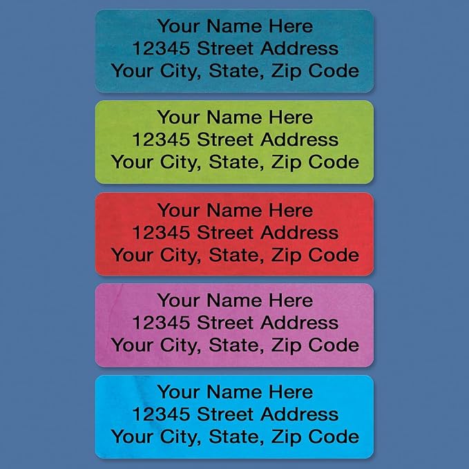 Colorful Images Personalized Return Address Labels | Metallic Rainbow Foil, 250 Count, Self-Adhesive, With Dispenser, Customize with Name & Shipping Address