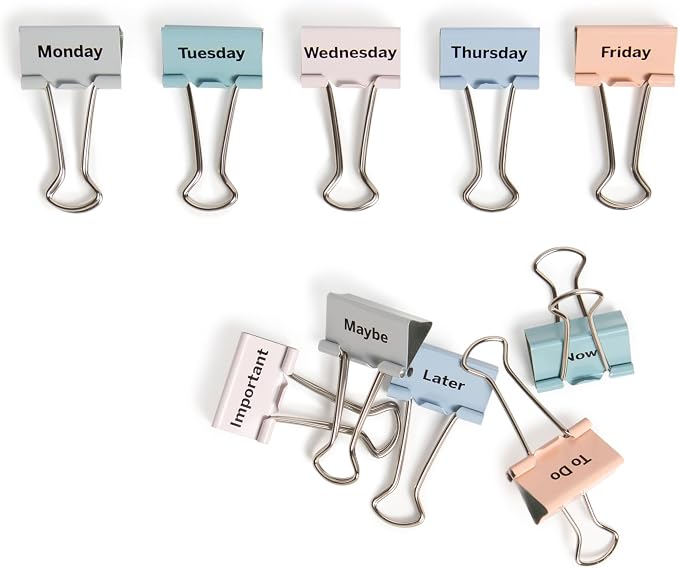 U Brands Binder Clips, 10-Count, 1 1/4 Inch Mini Metal Clamps, Task on Hand Binder Clips, Paper Clip Clamps for Home, School, and Business