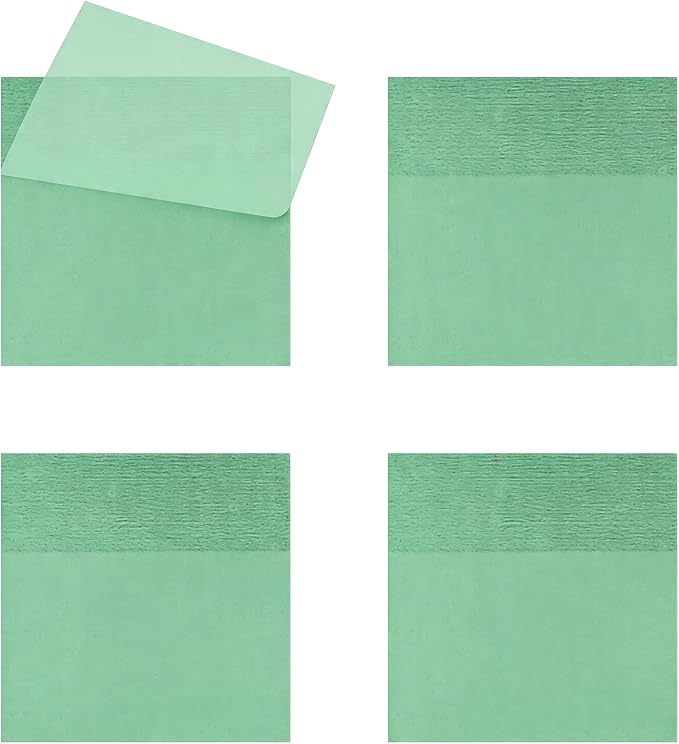 200 Sheets Transparent Sticky Notes, 3x3 Inch Clear Post It Notes for Office School College Teacher Student Supplies (200, Green)