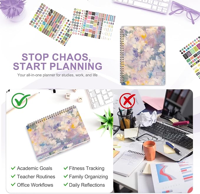 Planner 2026-2027, Weekly and Monthly Academic Year Calendar Planner, July 2026 - June 2027, Daily Agenda Book for Office School Supplies, A5(6.3'' x 8.5'')