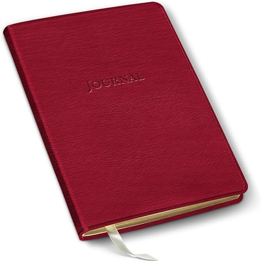 Gallery Leather Journal Notebook - 192 Pages, Softcover, For Men and Women | For Writing, Work & Travel, Handcrafted - Camden Red - 8 x 5.5, Desk Grid