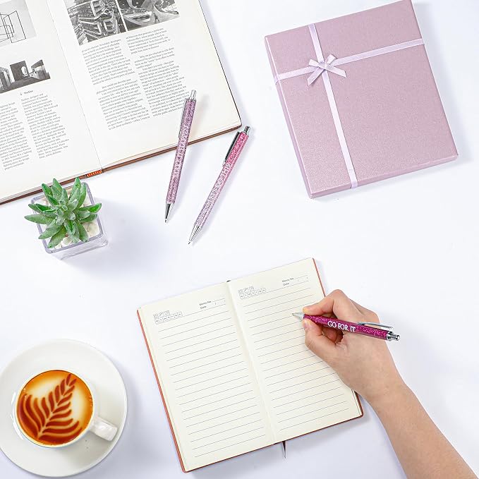 Thenshop 5 Pcs Difference Maker Gifts Journal with Pen Leather Notebook 3 Ballpoint Pens Box Thank You Gift for Nurse Boss Employee Coworker Teacher Volunteer Social Worker Assistant(Purple)