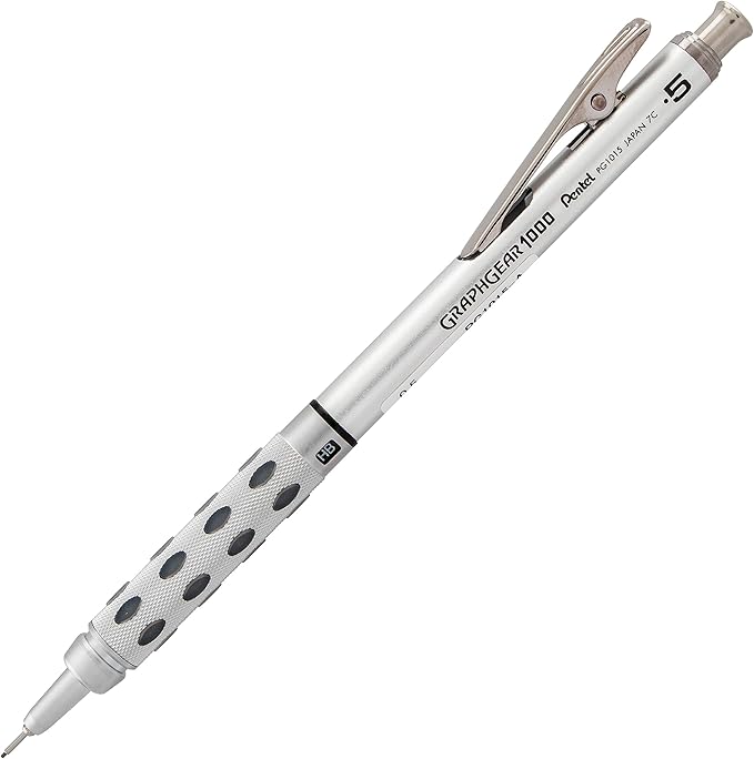 Pentel GraphGear 1000 Mechanical Pencil, (0.5mm) Point Size, Black Barrel, 1 Each (PG1015A)