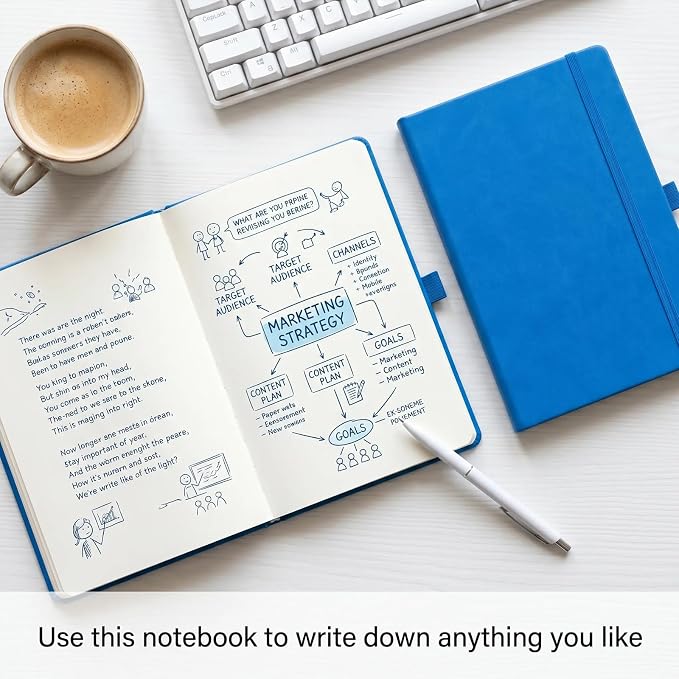 36 Pack Pu Leather Lined Journal Notebooks, A5 Executive Notebooks Bulk, 5.5 x 8.3 Inch Hardcover Notepad for Business Office School (blue)