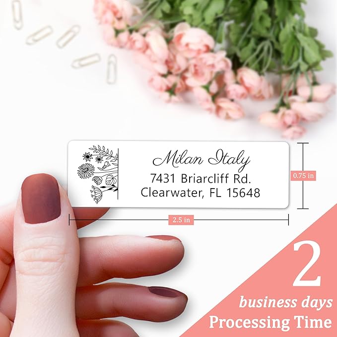 Personalized Return Address Labels - Custom Address Labels & Address Stickers for Envelopes - High Gloss Self-Adhesive Mailing Labels on Sheets (50-1000)